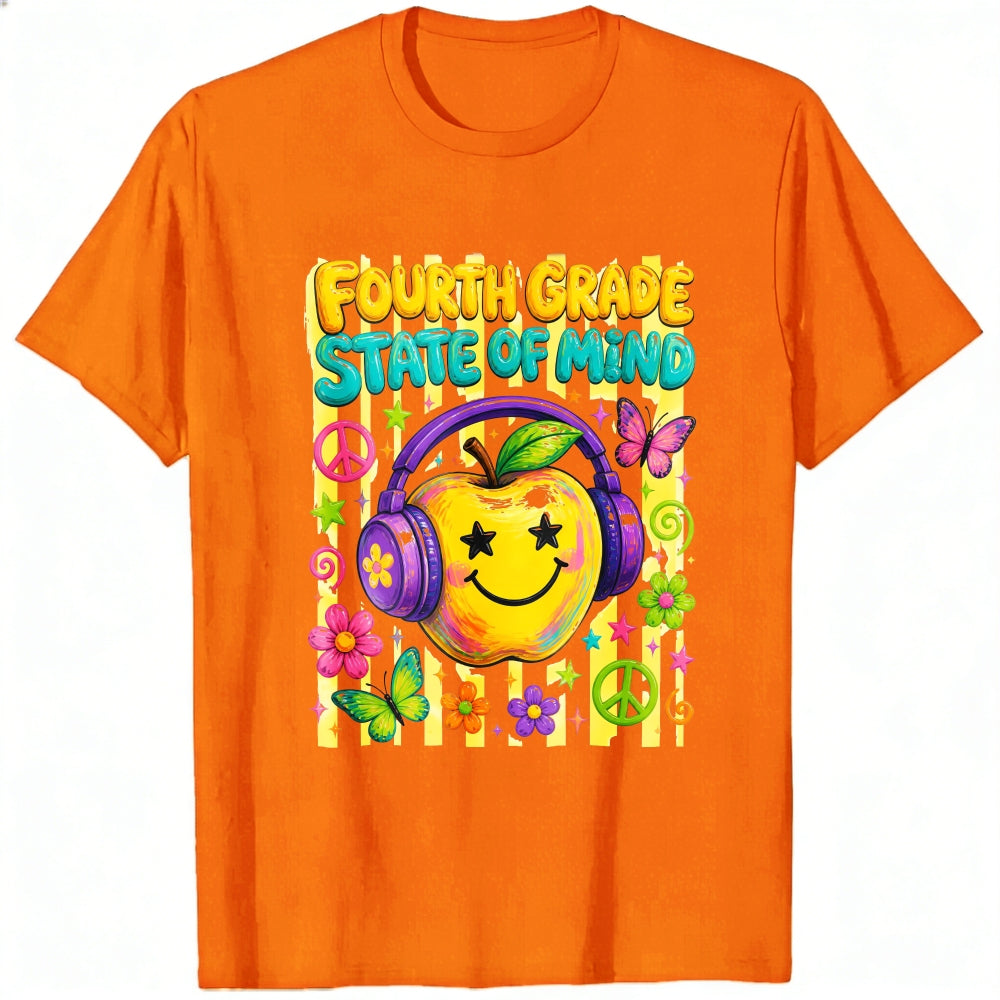 Retro Groovy Fourth Grade State Of Mind Apple Classic T-Shirt