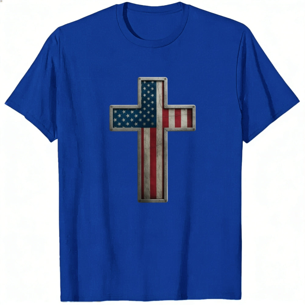 American Flag Cross Design Classic T-Shirt