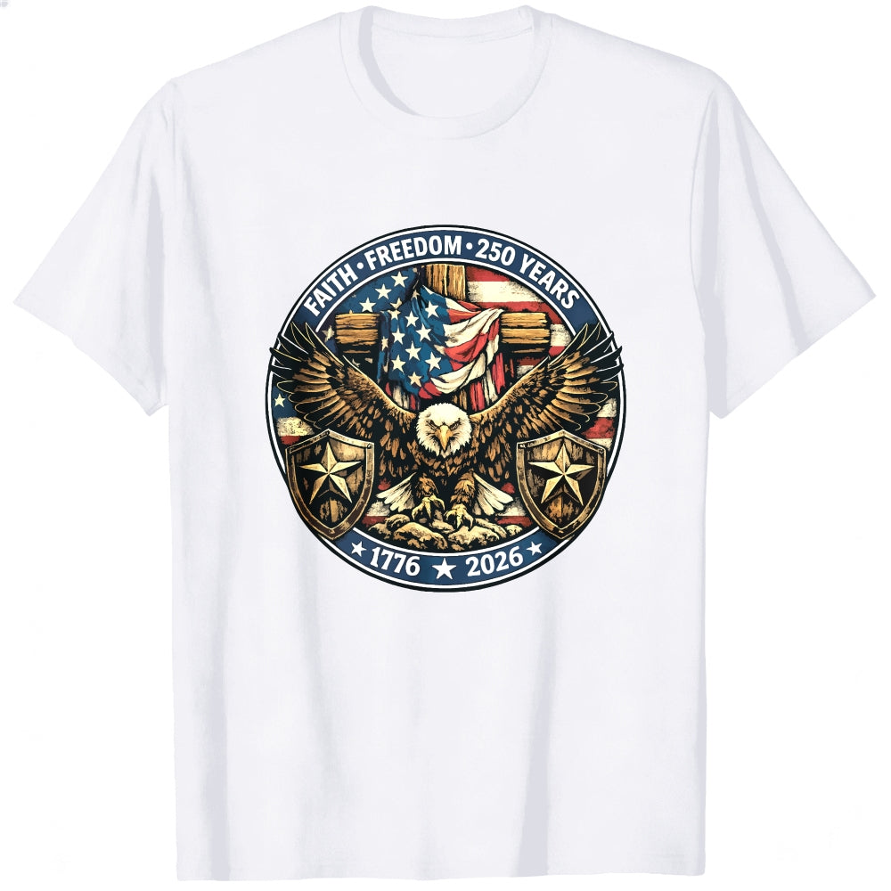 Patriotic Eagle American Flag Classic T-Shirt Faith Freedom 250 Years 1776 2026