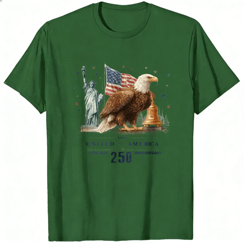 Patriotic American Eagle Statue And Liberty Classic T-Shirt United States 250 Anniversary