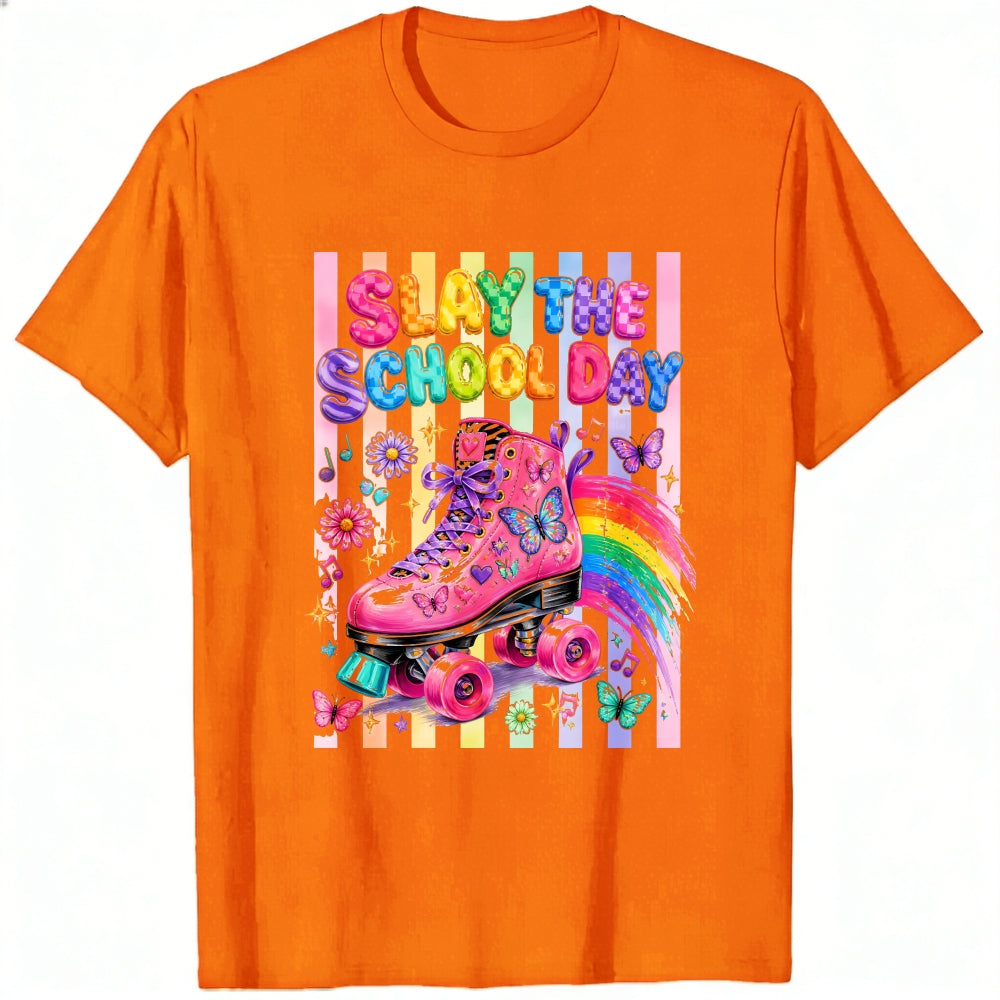 Cute Rainbow Roller Skate Slay The School Day Classic T-Shirt