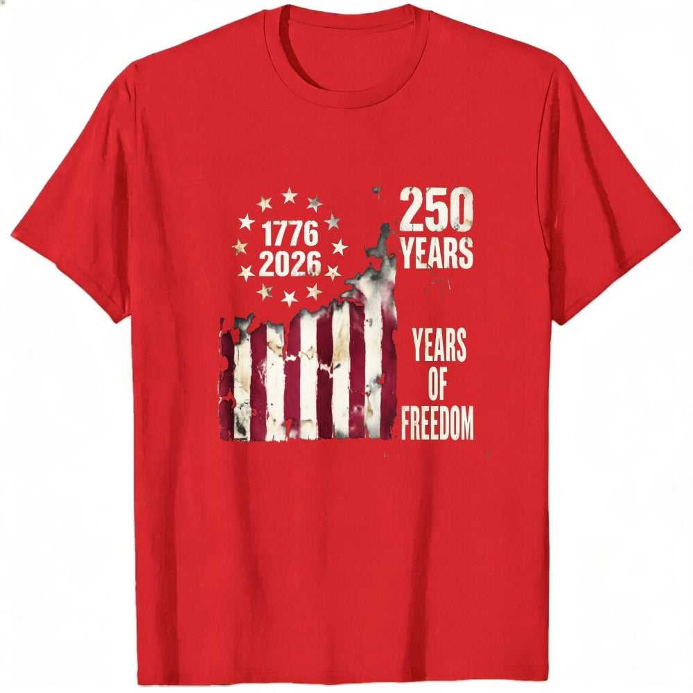 Patriotic American Flag Design Classic T-Shirt 250 Years Of Freedom 1776 2026