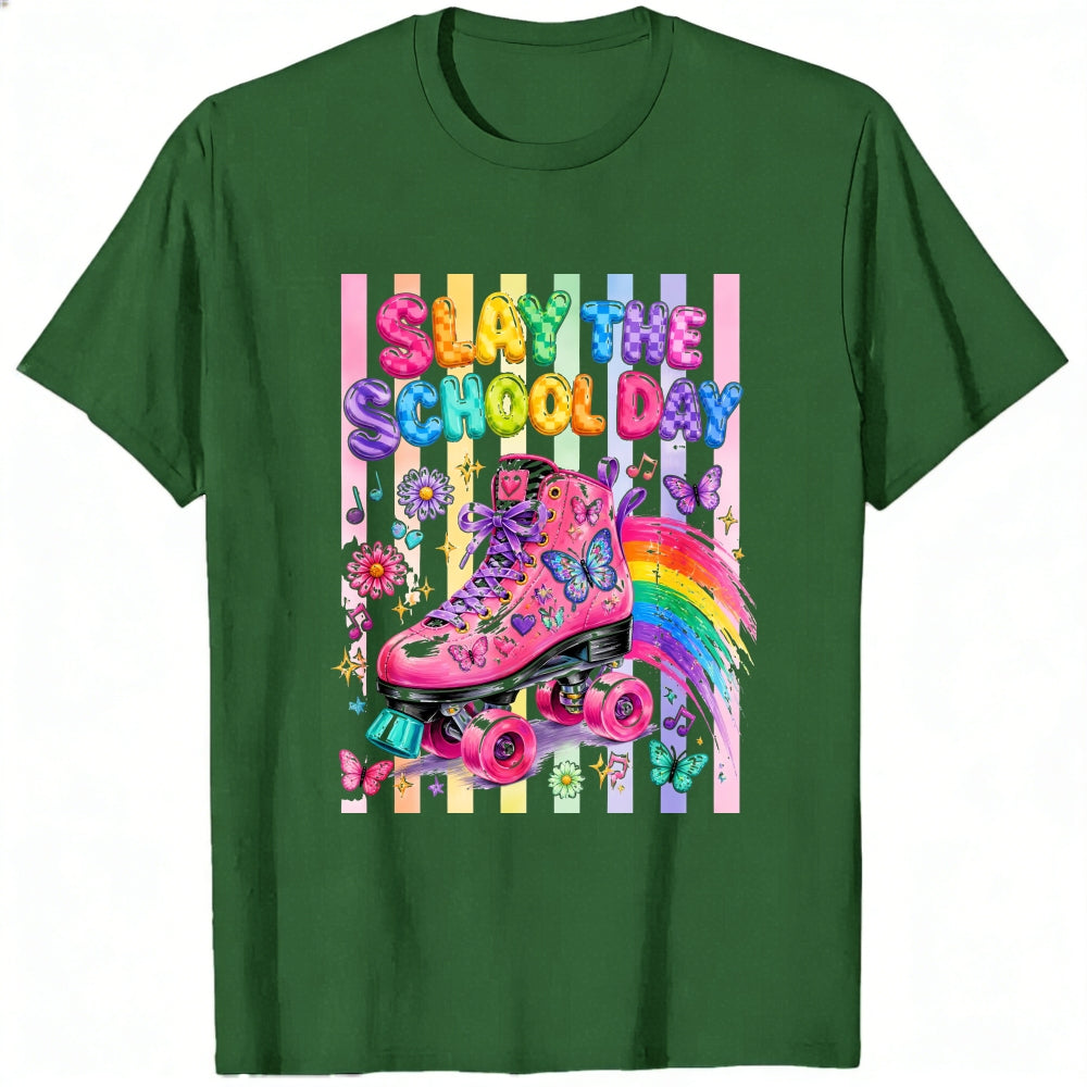 Cute Rainbow Roller Skate Slay The School Day Classic T-Shirt