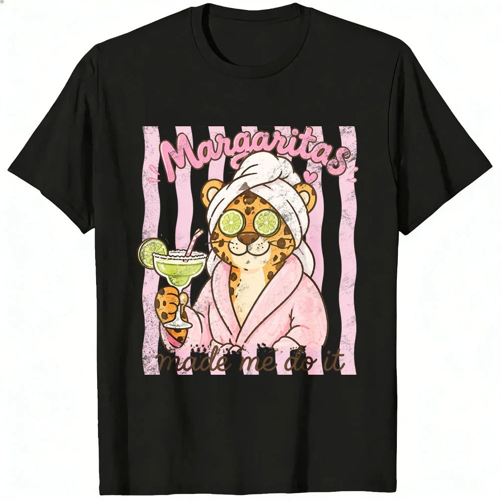 Funny Leopard In Robe With Margarita Classic T-Shirt