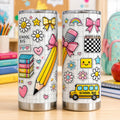 Cute Back-to-School Tumbler, Insulated Stainless Steel Travel Cup for Teachers & Students