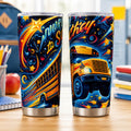 School Bus Galaxy Stainless Steel Tumbler, Back-to-School Insulated Travel Cup