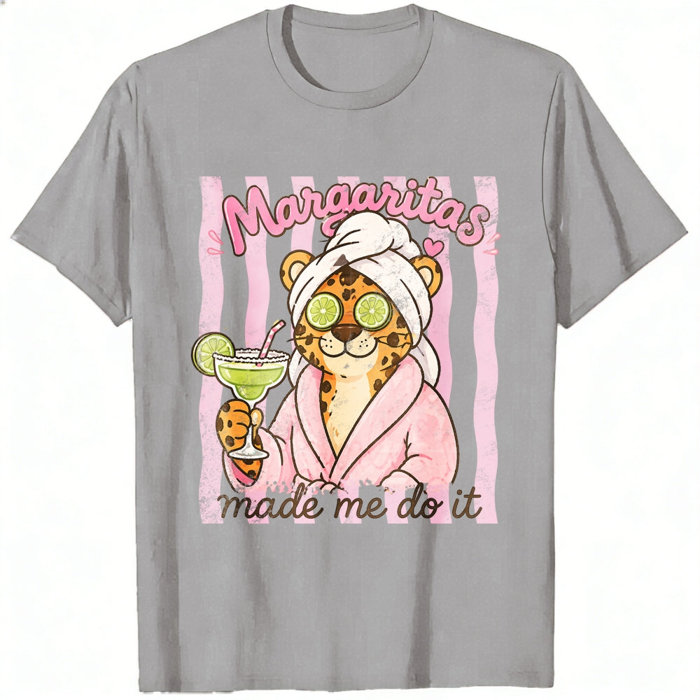 Funny Leopard In Robe With Margarita Classic T-Shirt