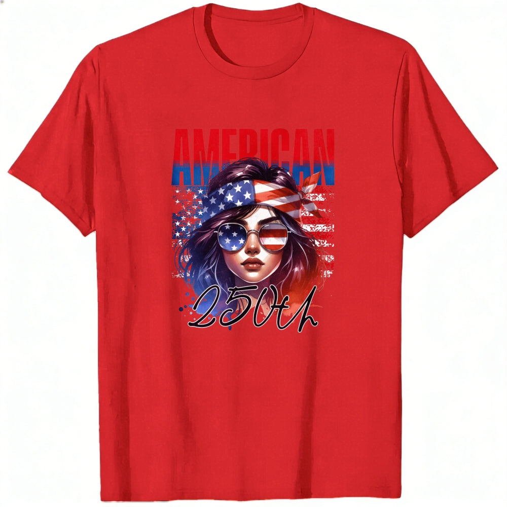 Patriotic American Flag Woman Classic T-Shirt