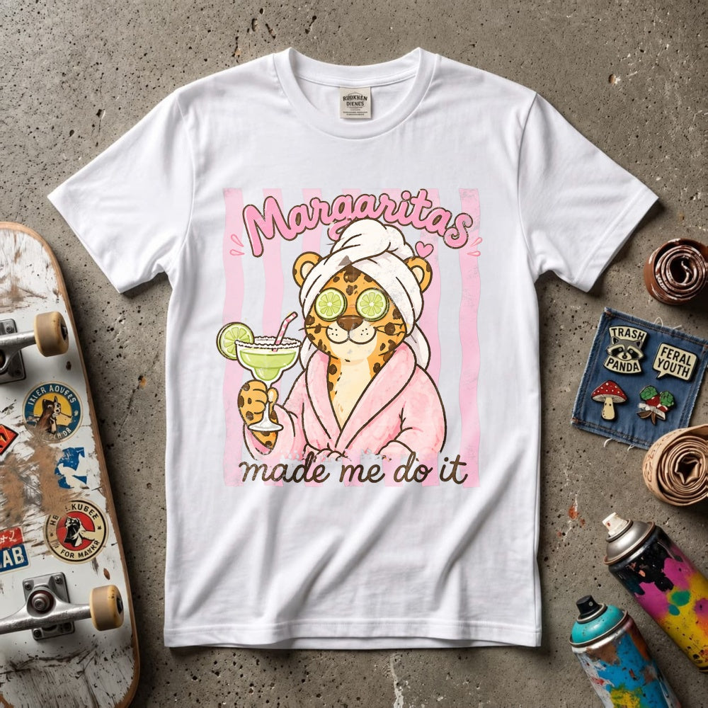 Funny Leopard In Robe With Margarita Classic T-Shirt