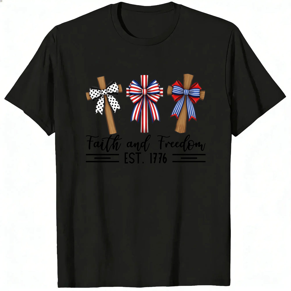Patriotic Crosses Faith And Freedom Est 1776 Classic T-Shirt