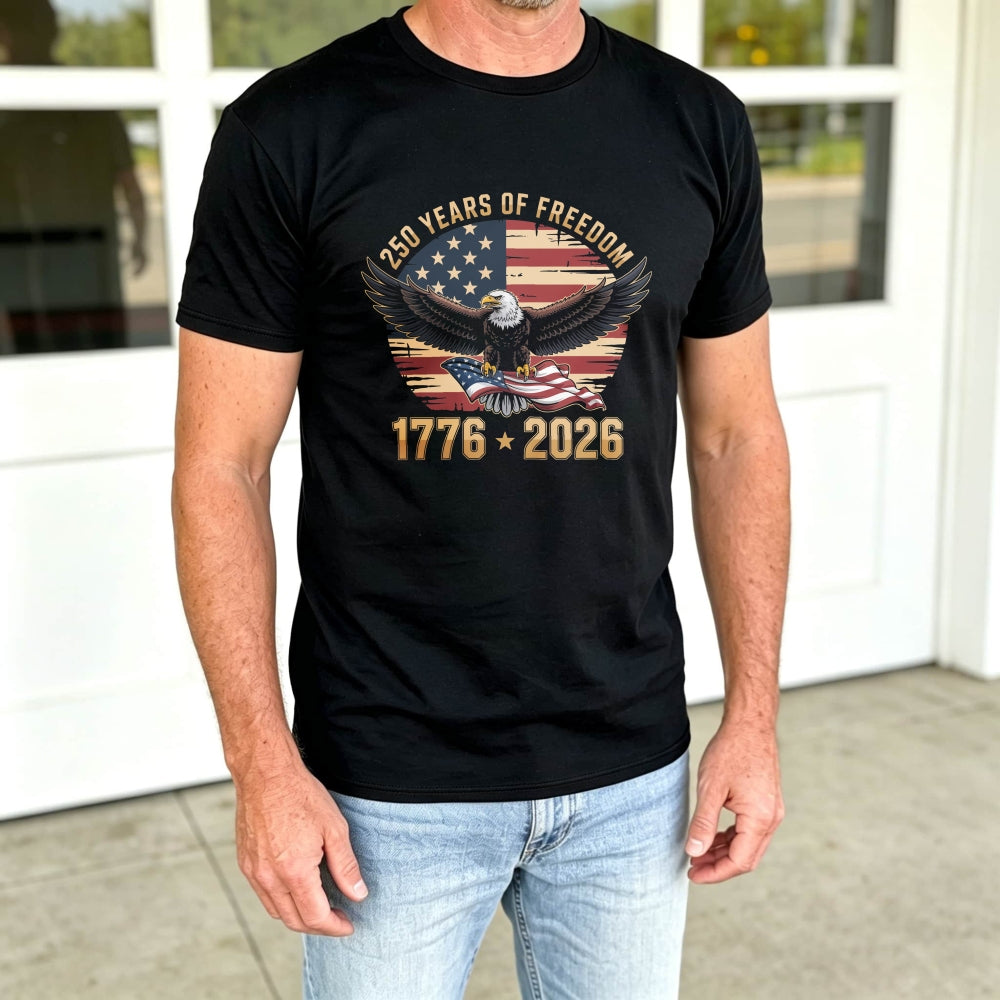 American Eagle Flag 250 Years Of Freedom 1776 2026 Classic T-Shirt