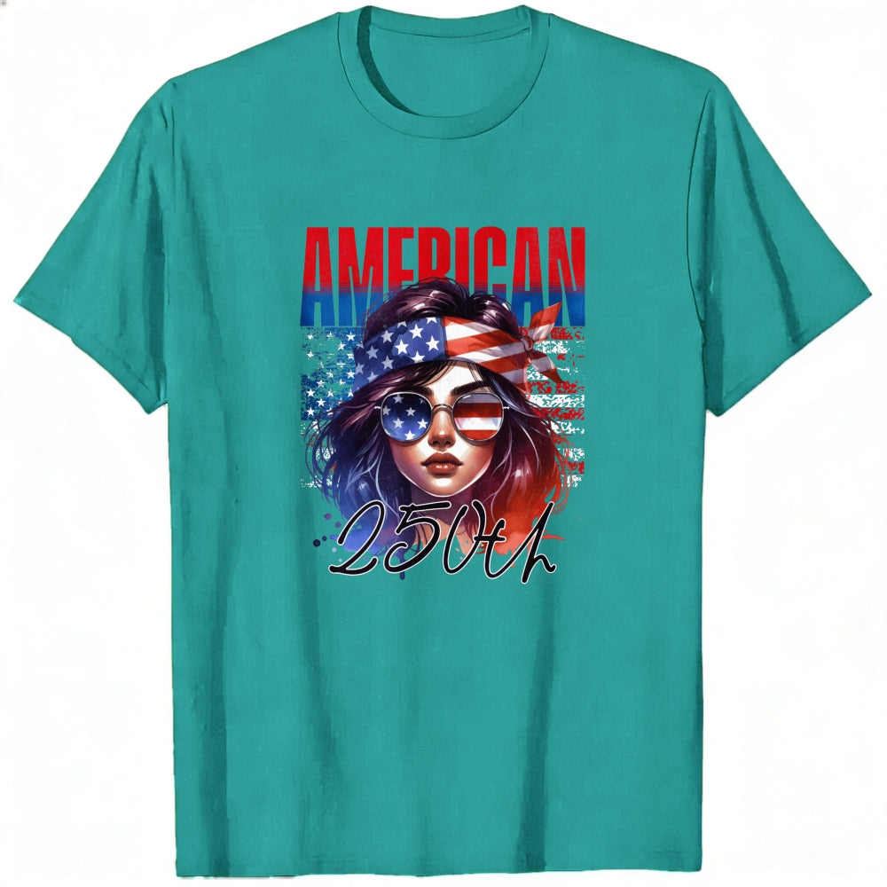 Patriotic American Flag Woman Classic T-Shirt