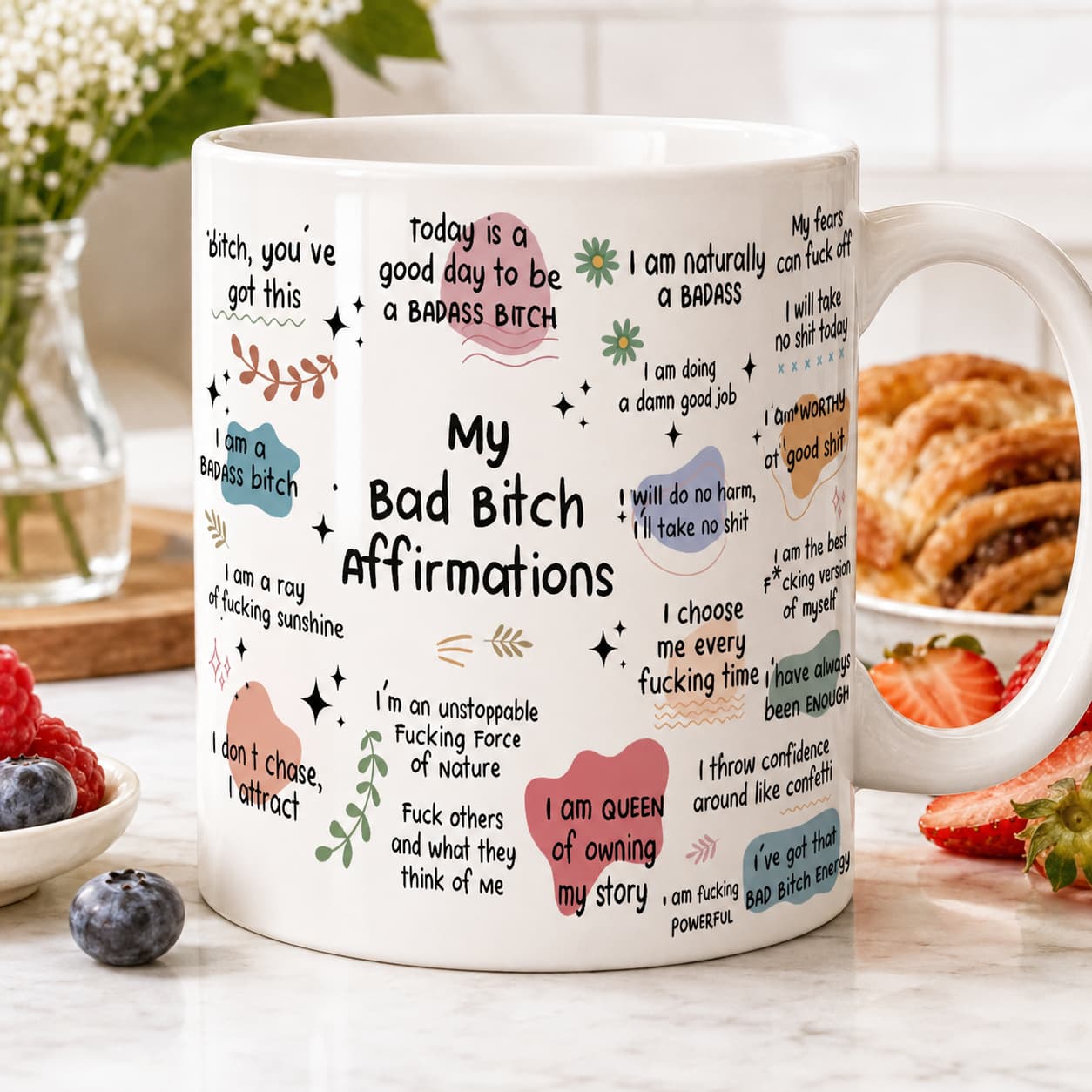 My Bad Bitch Affirmations Mug – Funny Empowering Coffee Cup Gift for Women