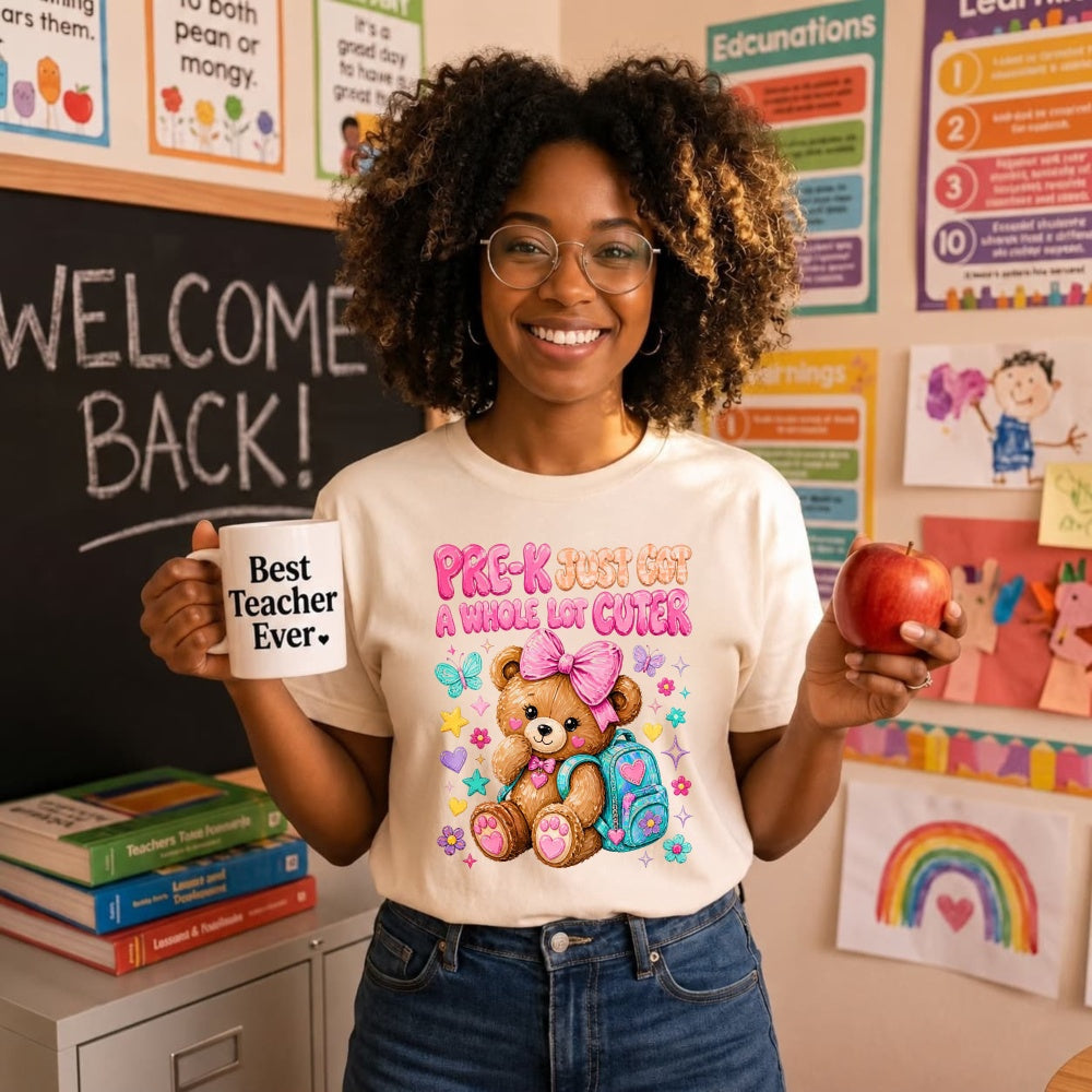 Cute Pre-K Just Got A Whole Lot Cuter Teddy Bear Backpack Classic T-Shirt