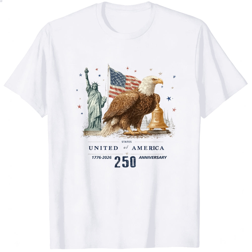 Patriotic American Eagle Statue And Liberty Classic T-Shirt United States 250 Anniversary