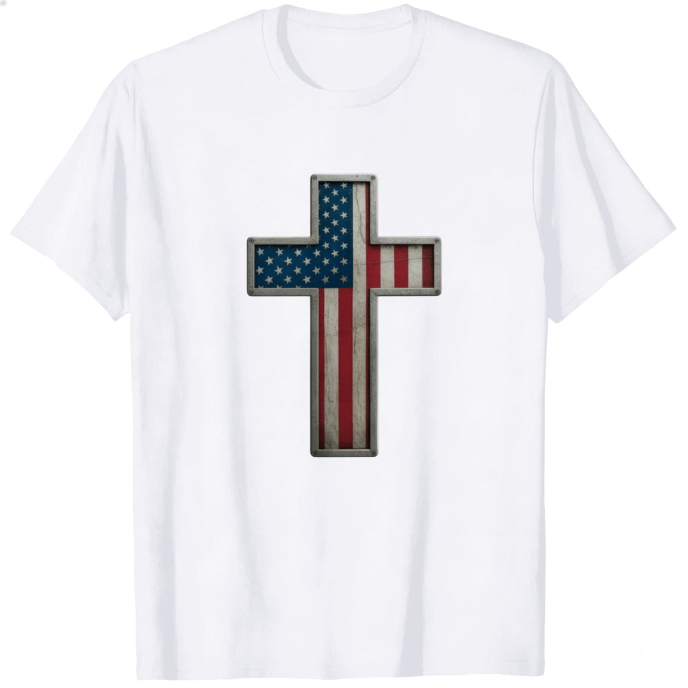 American Flag Cross Design Classic T-Shirt