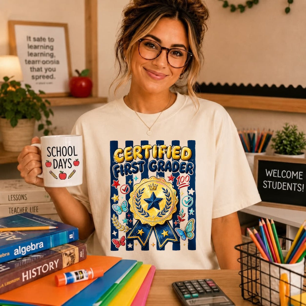 Cute Certified First Grader Badge Classic T-Shirt