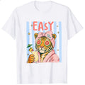 Retro Vintage Style Classic T-Shirt Easy Tiger In Robe With Cocktail And Watermelon Sunglasses