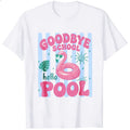 Summer Vibes Goodbye School Hello Pool Flamingo Classic T-Shirt