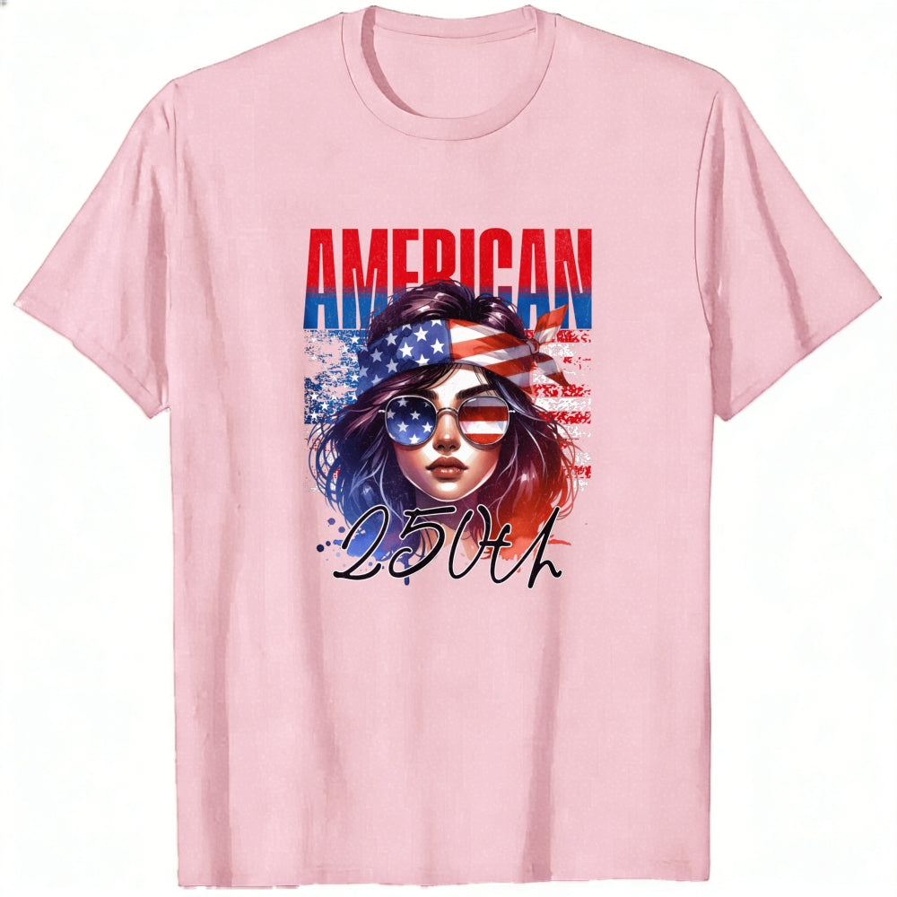 Patriotic American Flag Woman Classic T-Shirt