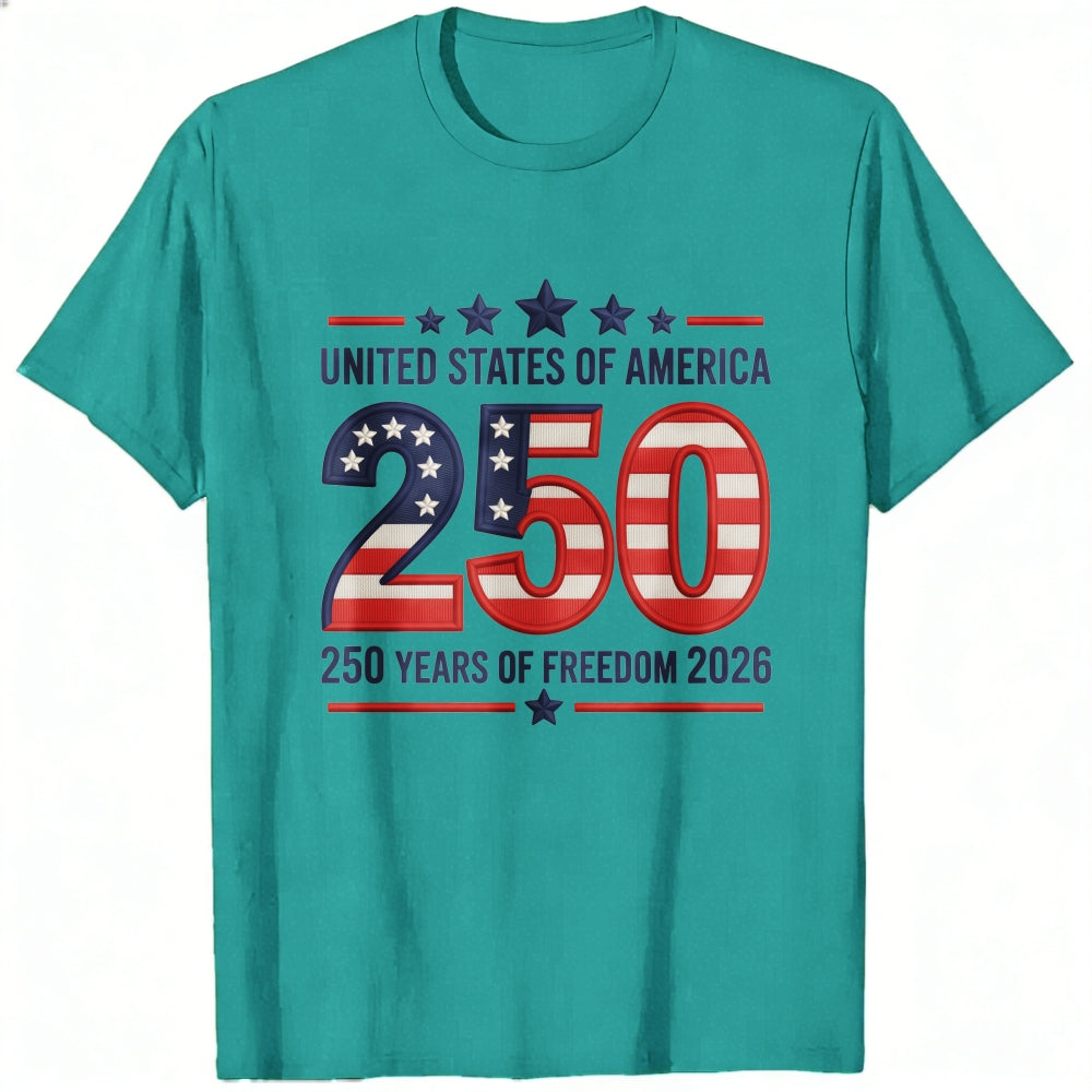 Patriotic American Flag Design Classic T-Shirt 250 Years Of Freedom 2026
