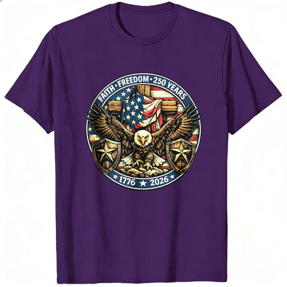 Patriotic Eagle American Flag Classic T-Shirt Faith Freedom 250 Years 1776 2026