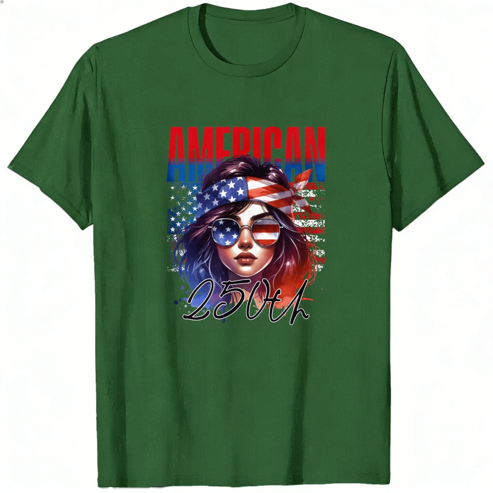 Patriotic American Flag Woman Classic T-Shirt