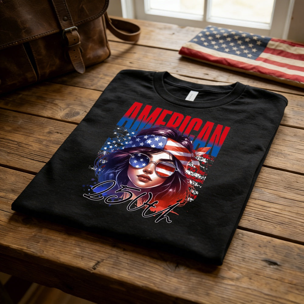 Patriotic American Flag Woman Classic T-Shirt
