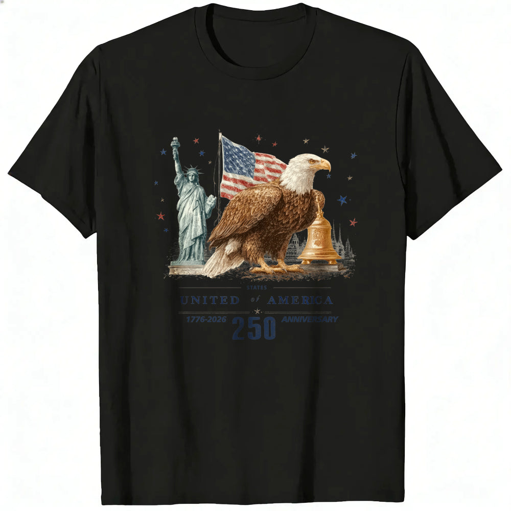 Patriotic American Eagle Statue And Liberty Classic T-Shirt United States 250 Anniversary