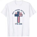 Patriotic Cross Design Classic T-Shirt Faith Freedom 250 Years 1776 2026