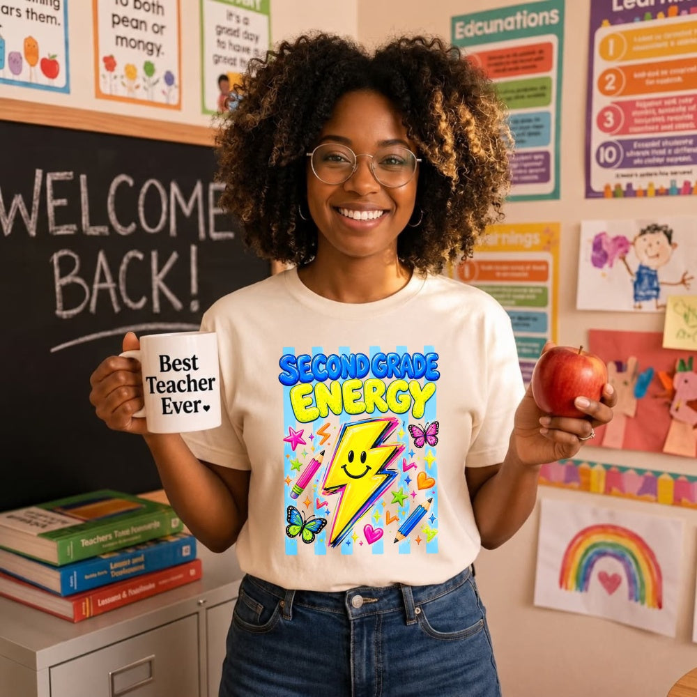Cute Second Grade Energy Lightning Bolt Classic T-Shirt