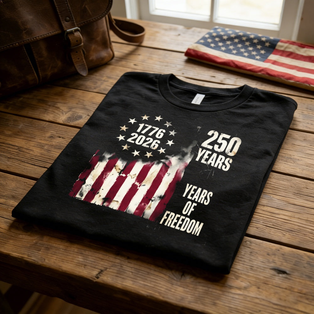 Patriotic American Flag Design Classic T-Shirt 250 Years Of Freedom 1776 2026