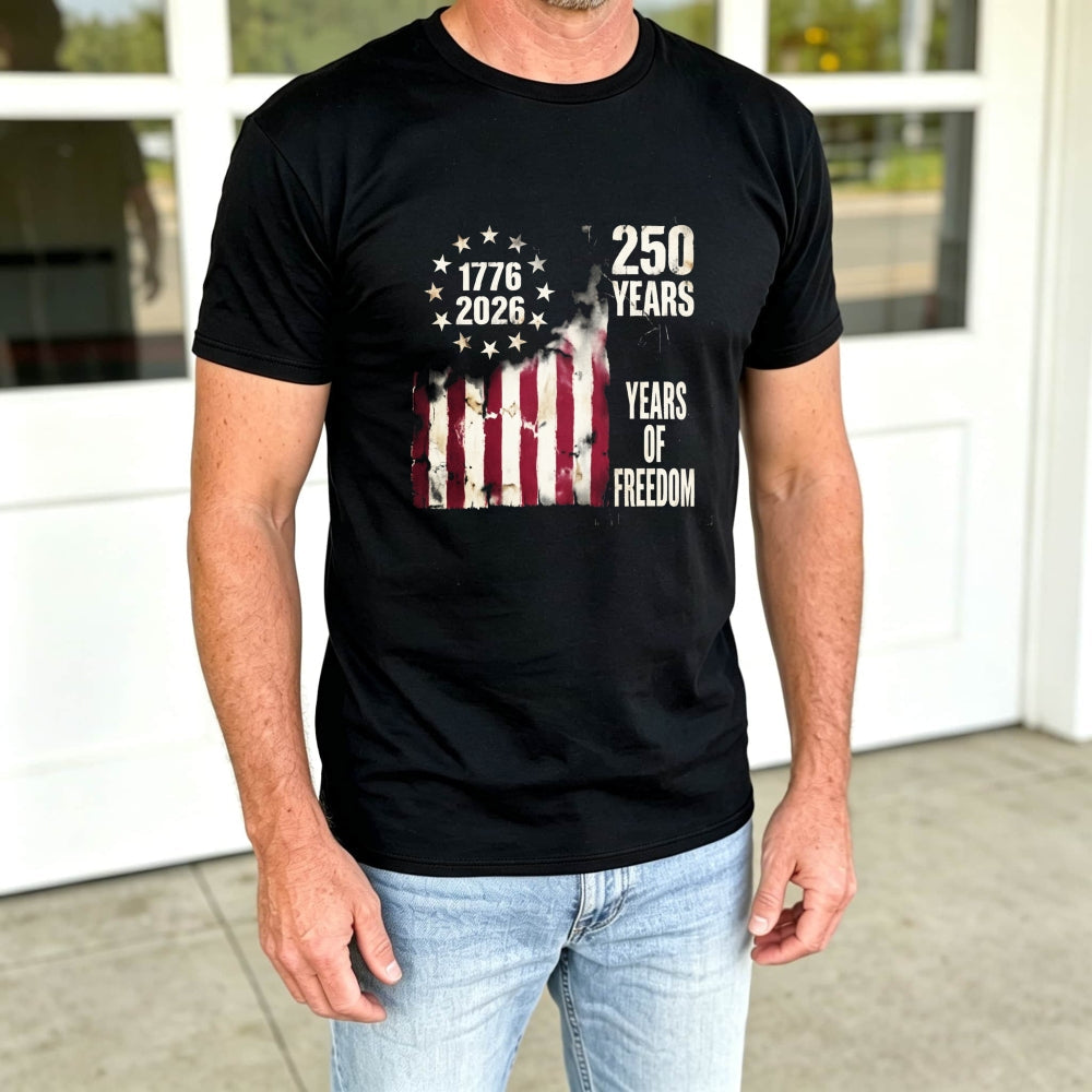 Patriotic American Flag Design Classic T-Shirt 250 Years Of Freedom 1776 2026
