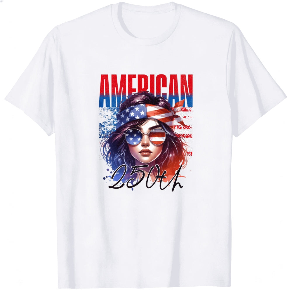 Patriotic American Flag Woman Classic T-Shirt