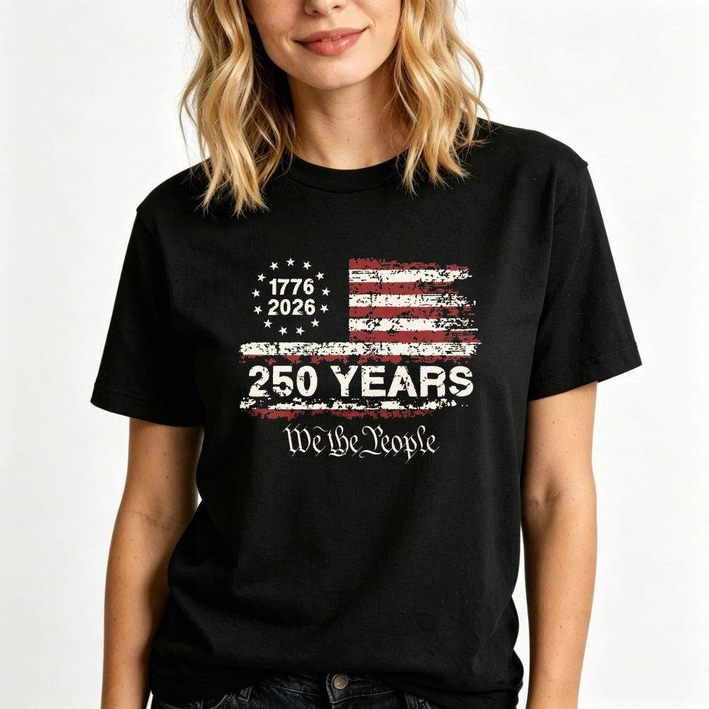 Patriotic American Flag Design Classic T-Shirt 250 Years We The People 1776 2026