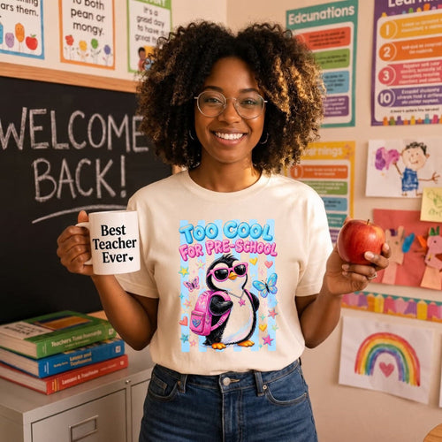 Cute Cartoon Penguin Too Cool For Pre School Classic T-Shirt