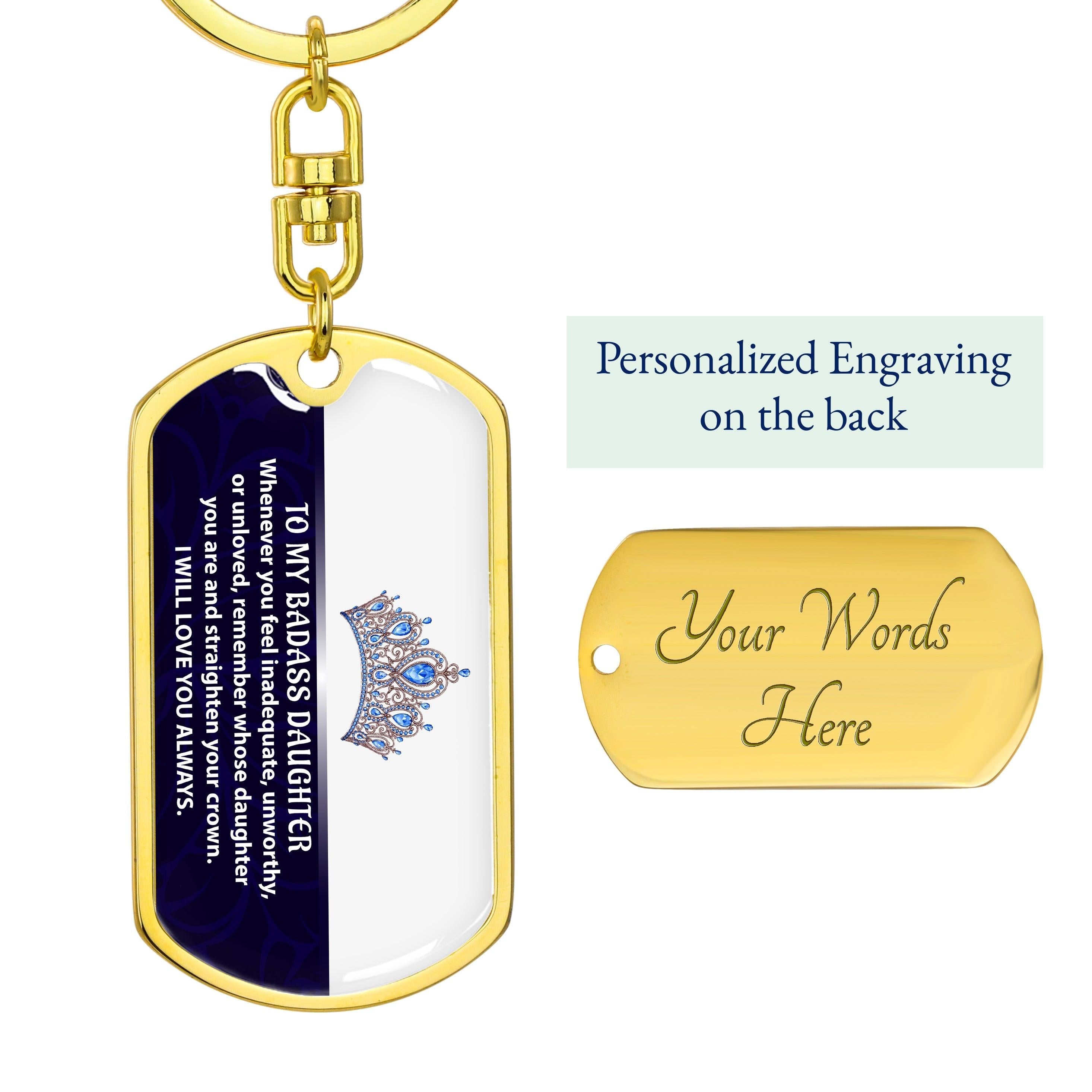 Daughter - My Daughter - Dog Tag With Swivel Keychain