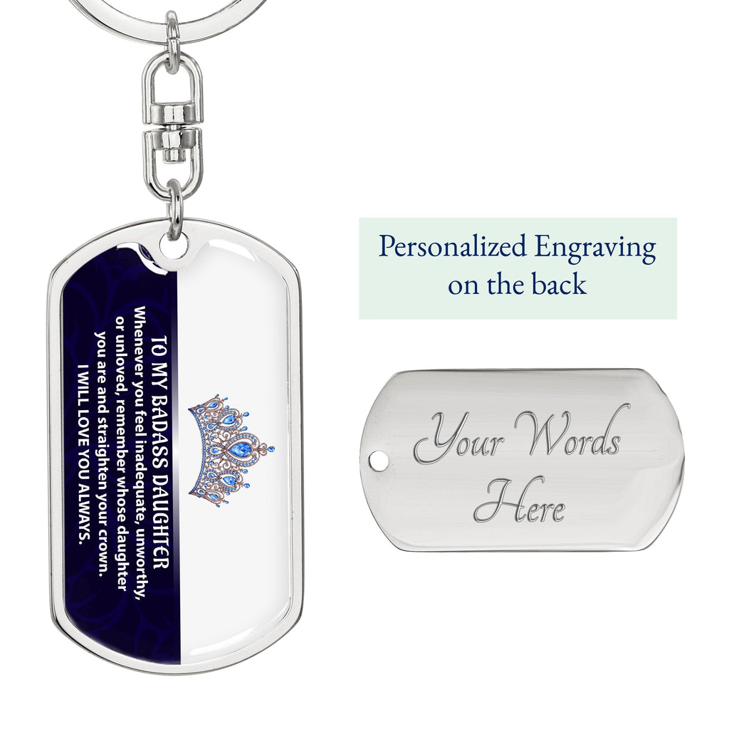 Daughter - My Daughter - Dog Tag With Swivel Keychain