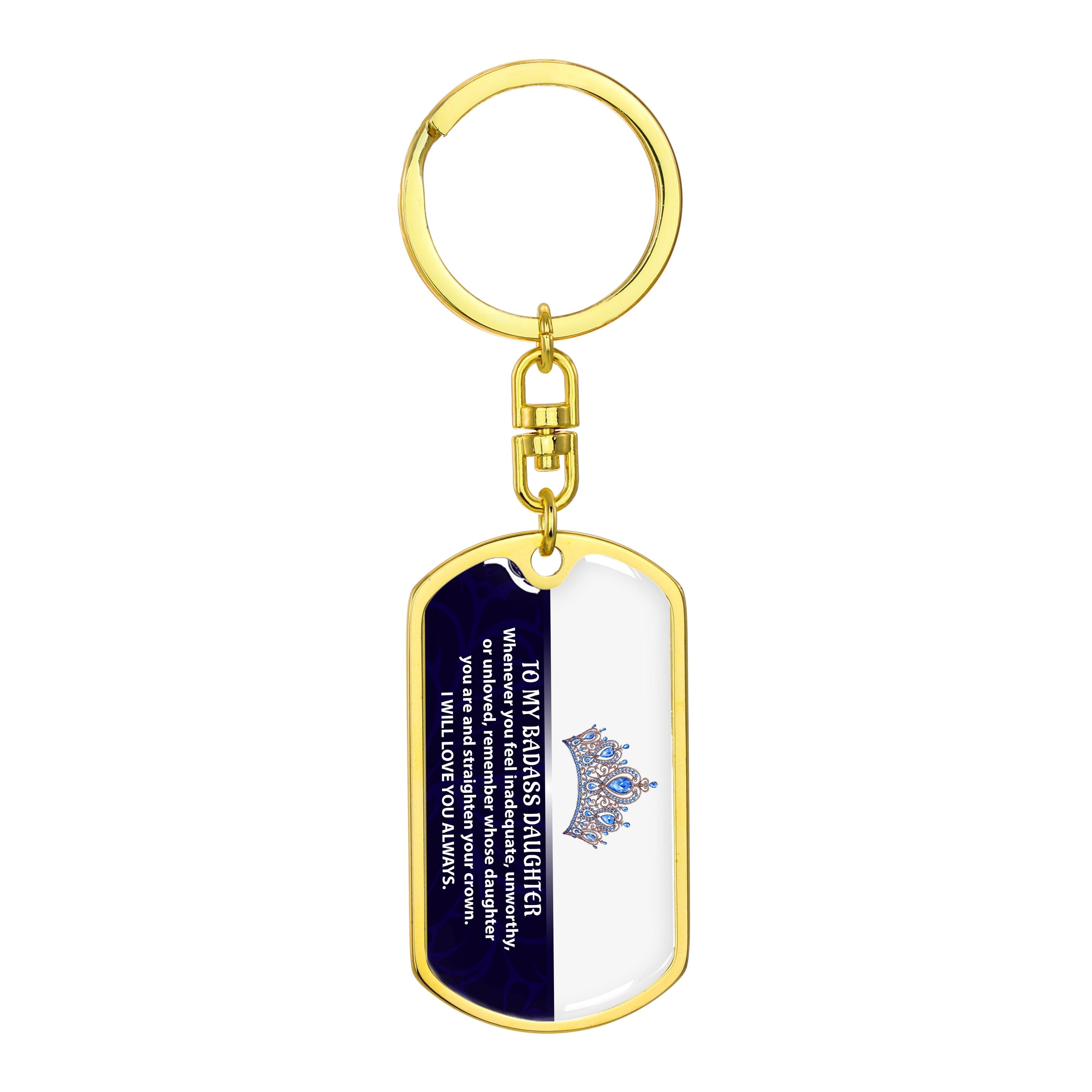 Daughter - My Daughter - Dog Tag With Swivel Keychain
