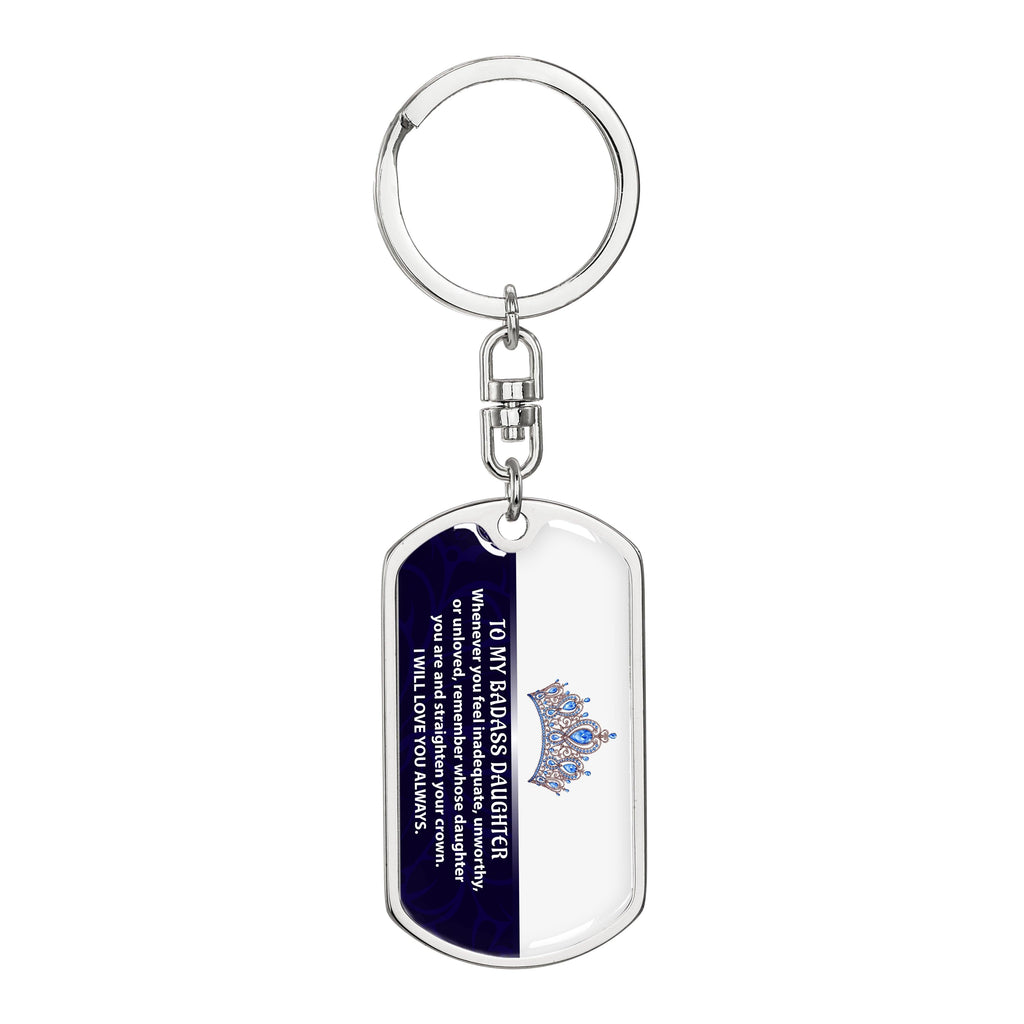 Daughter - My Daughter - Dog Tag With Swivel Keychain