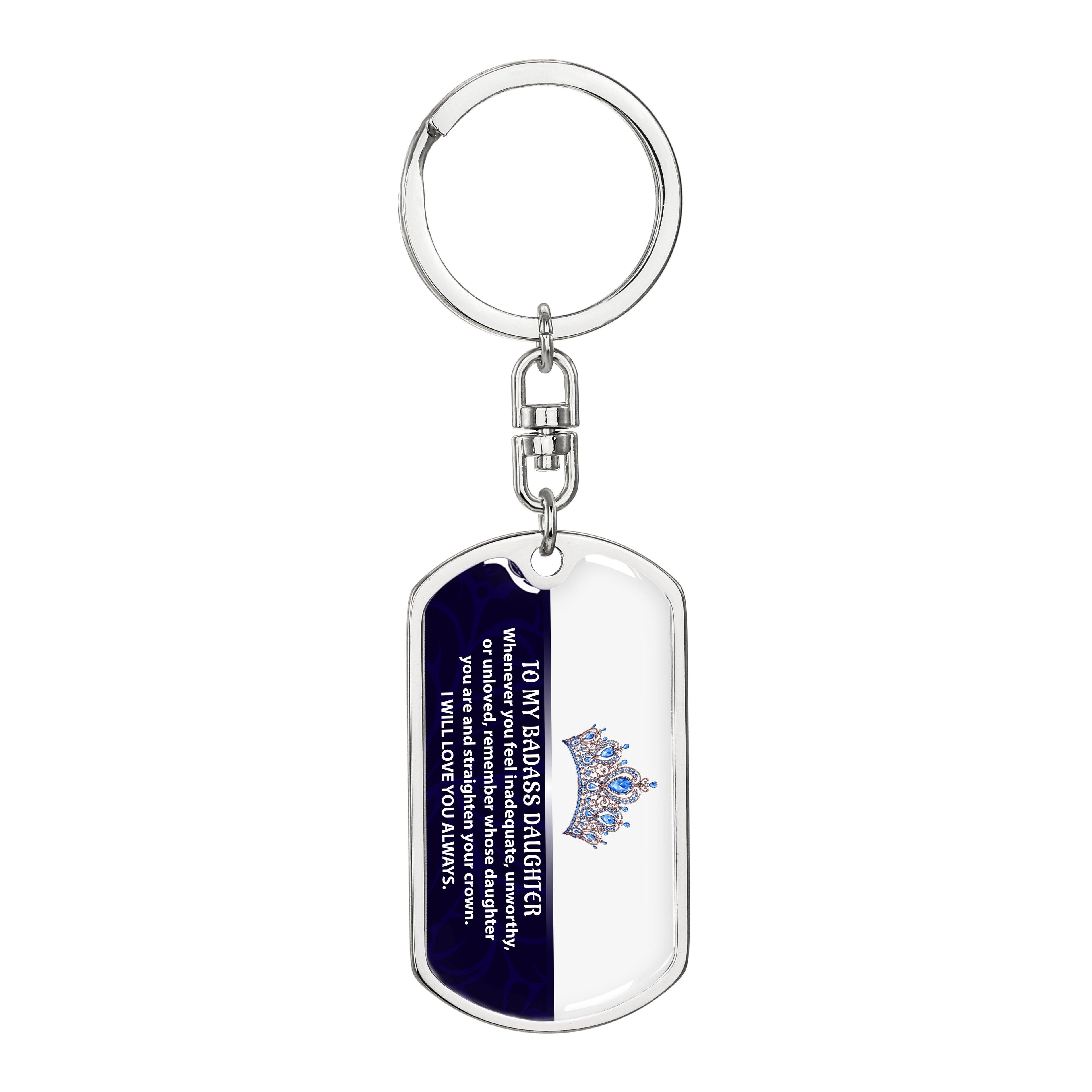 Daughter - My Daughter - Dog Tag With Swivel Keychain