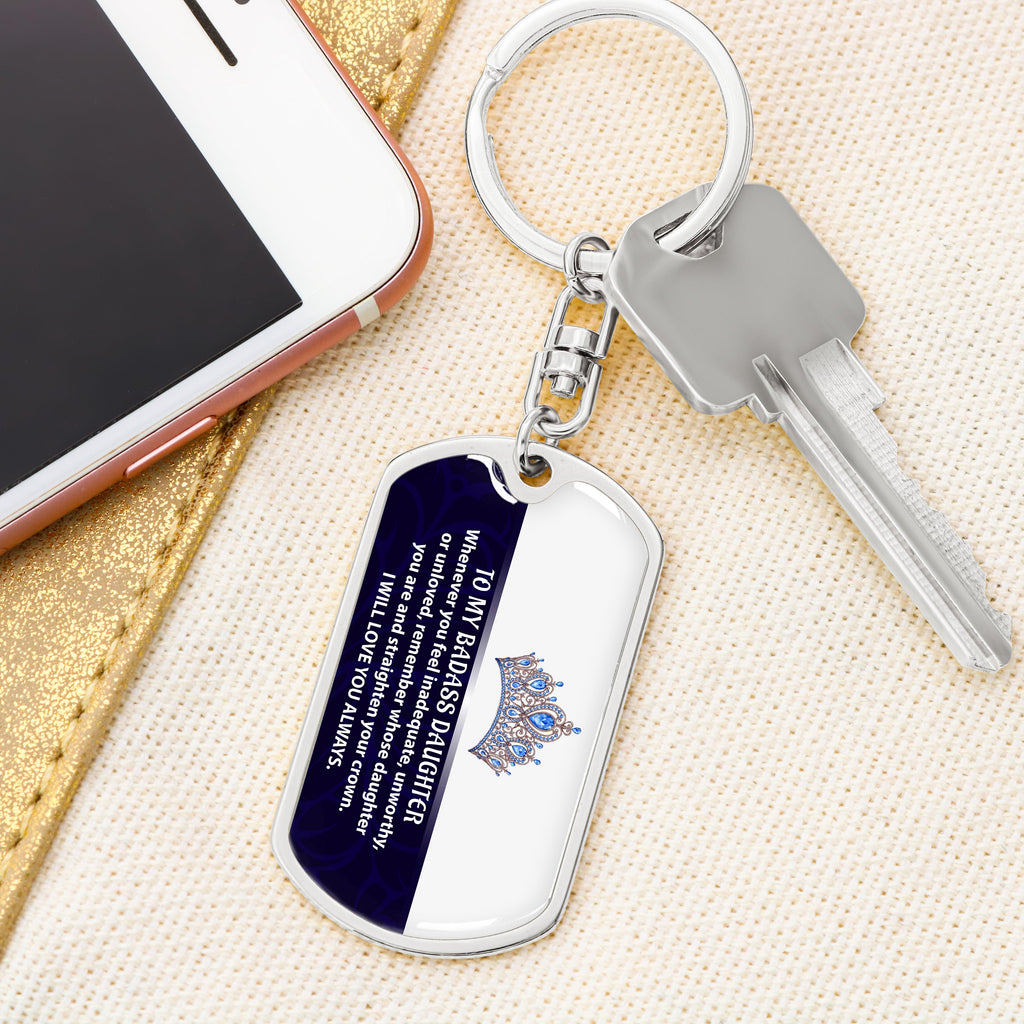 Daughter - My Daughter - Dog Tag With Swivel Keychain