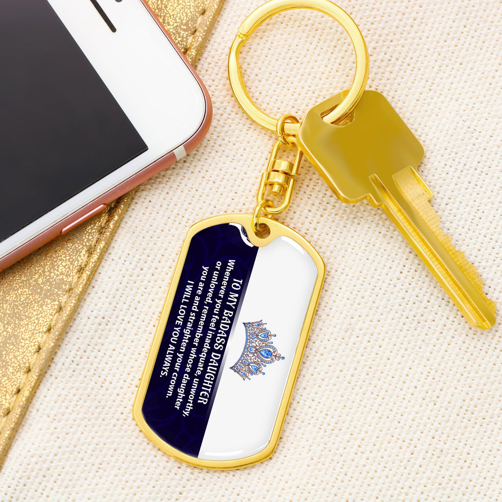 Daughter - My Daughter - Dog Tag With Swivel Keychain