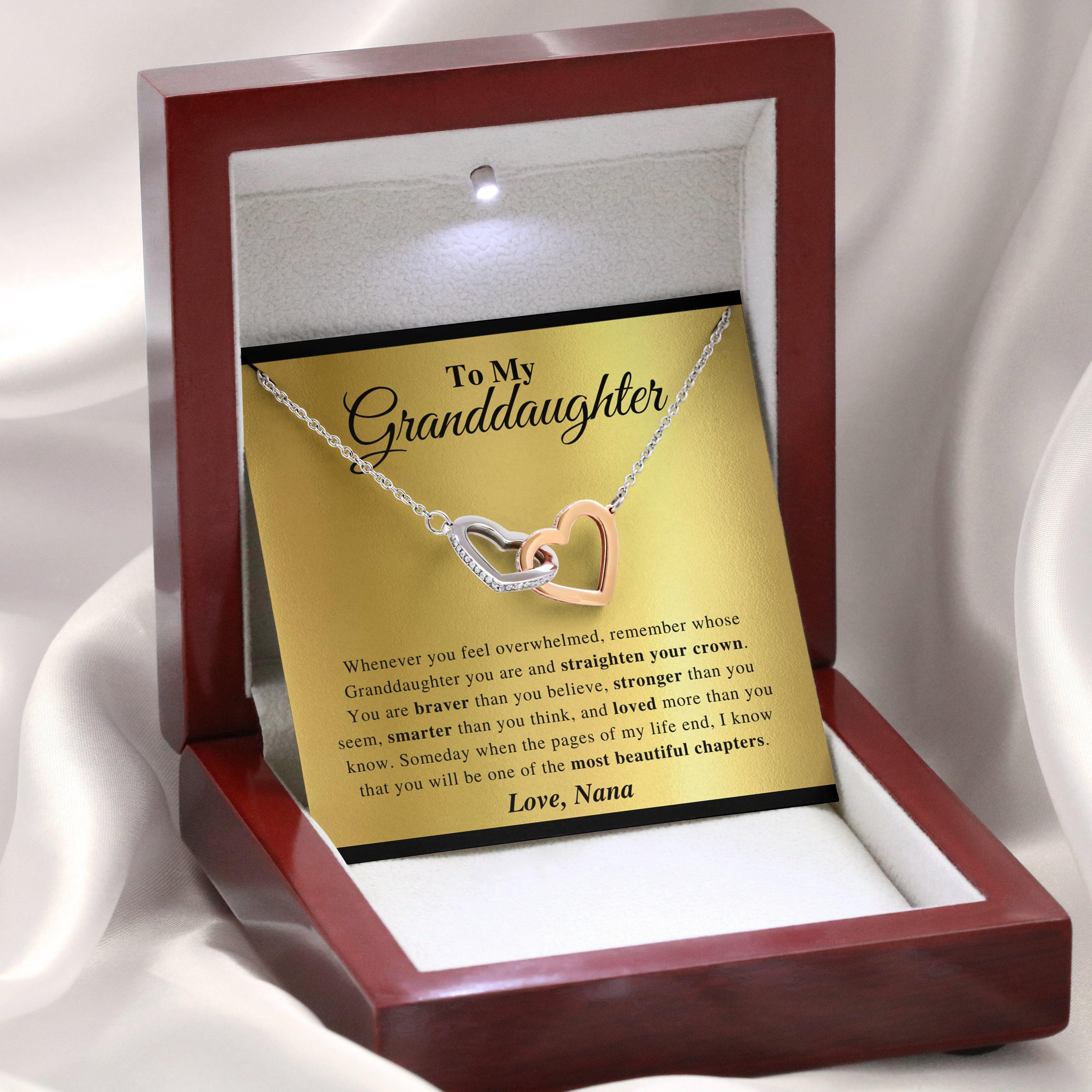 Granddaughter - Believe In You - Interlocking Hearts Necklace