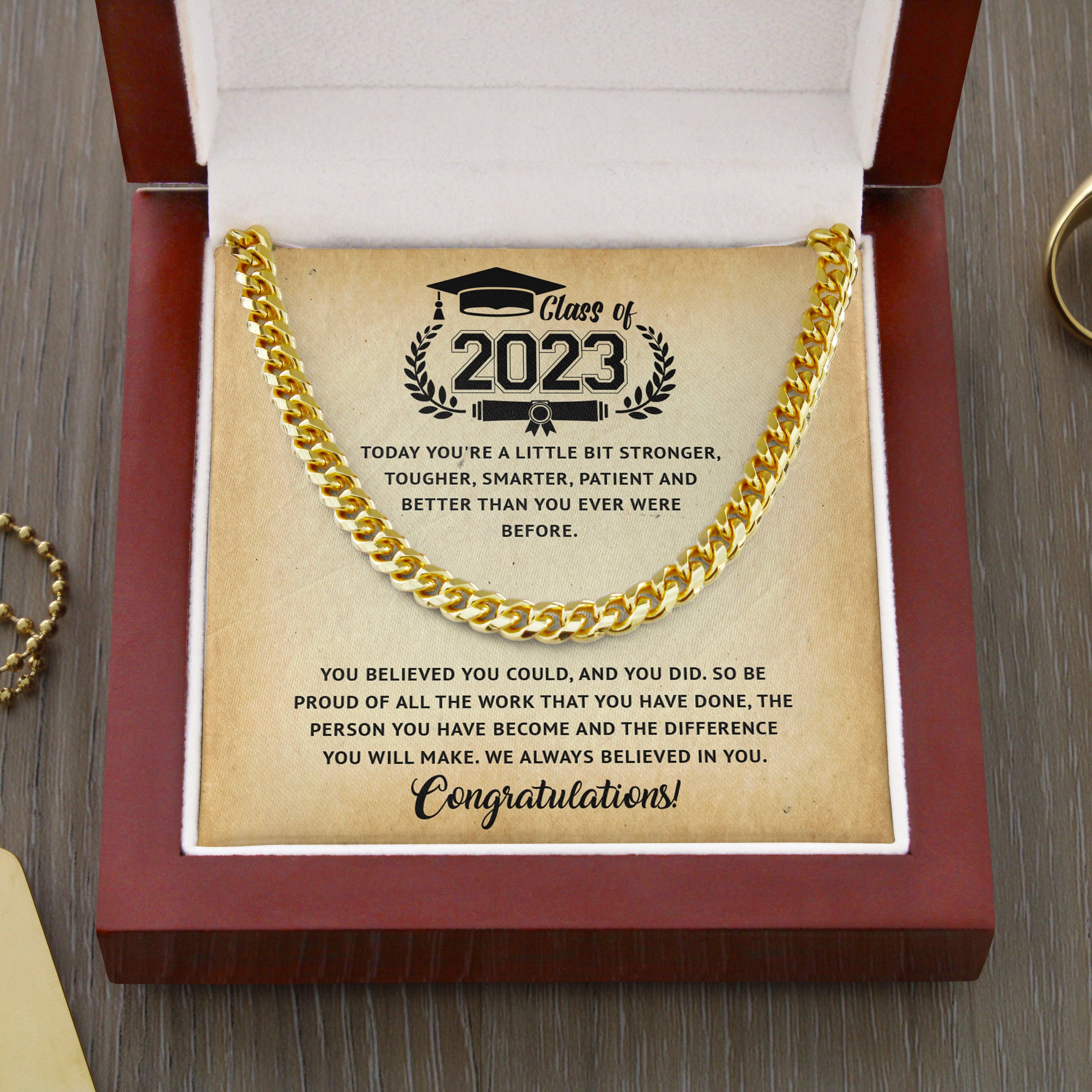 Class Of 2023 - You Make Us Proud - Cuban Link Chain