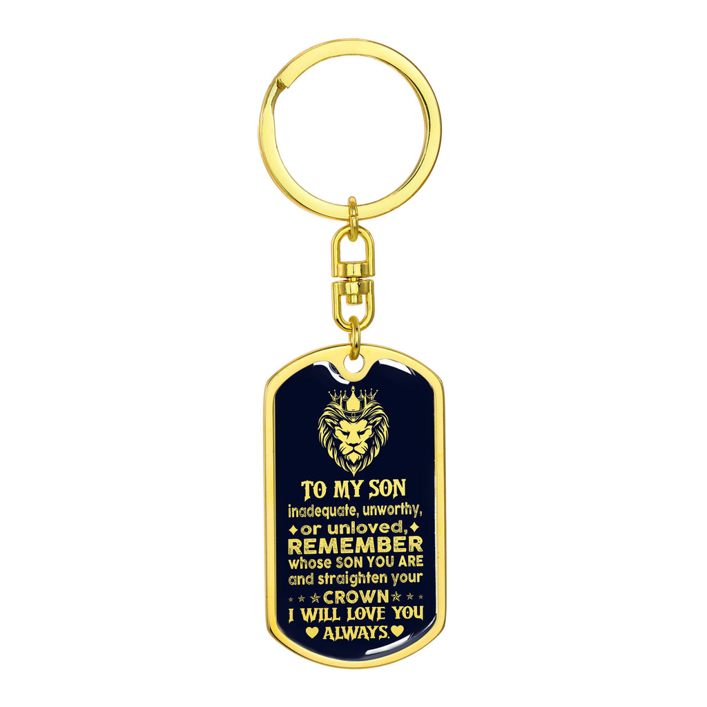 Son - Brave Son - Dog Tag With Swivel Keychain