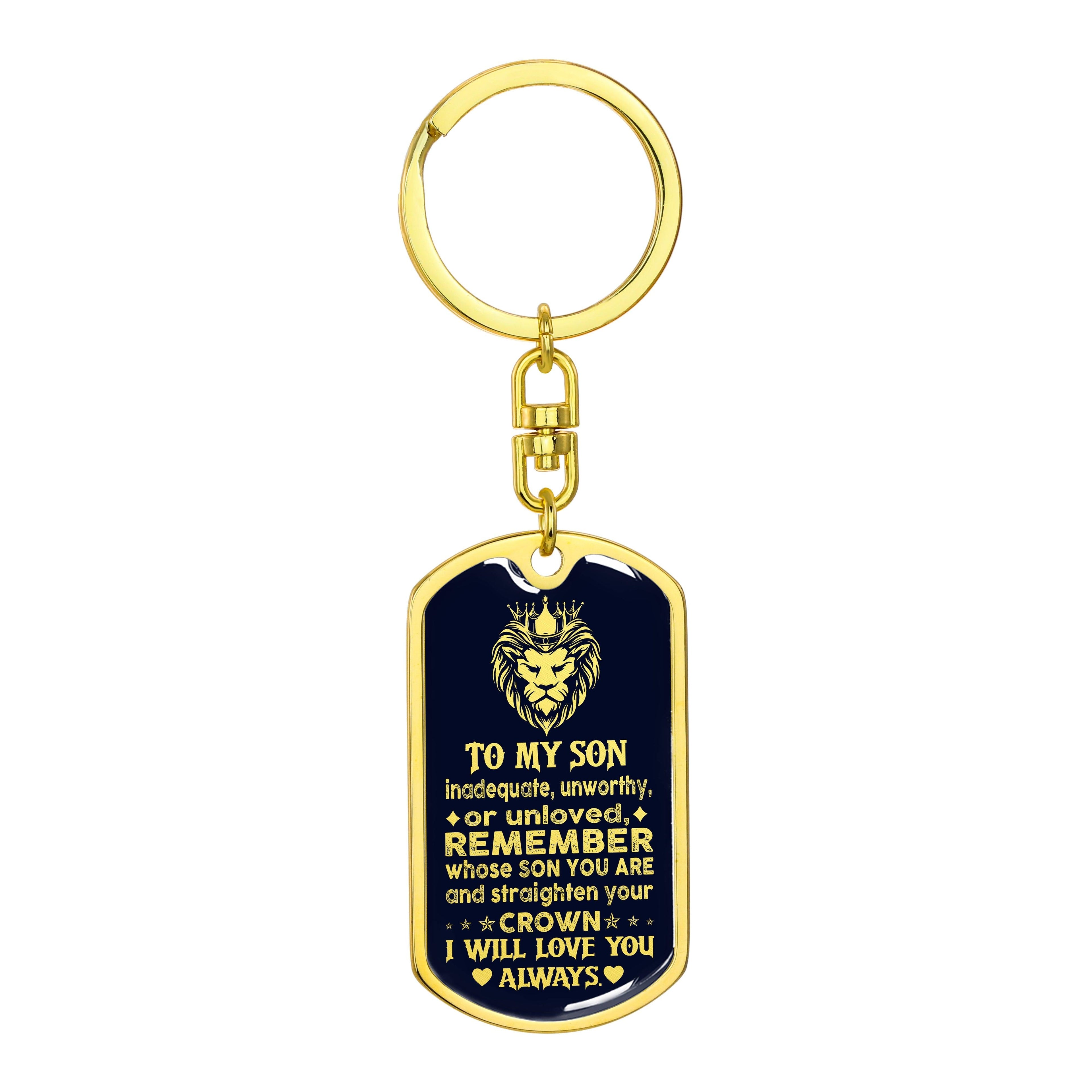 Son - Brave Son - Dog Tag With Swivel Keychain