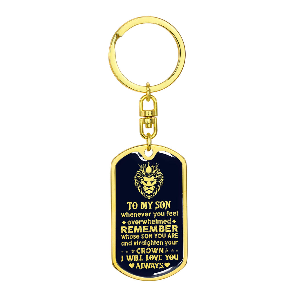 Son - My Brave Son - Dog Tag With Swivel Keychain