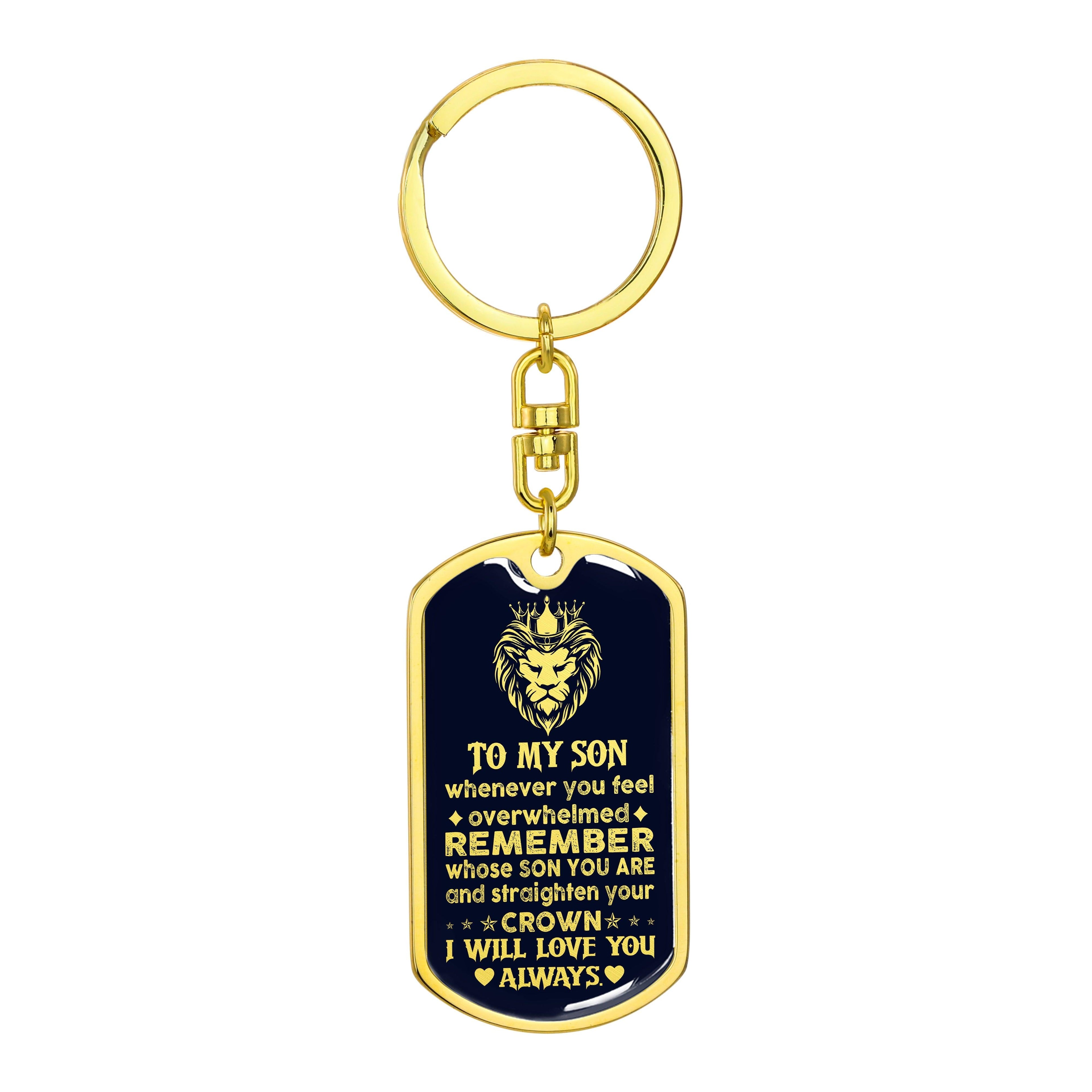 Son - My Brave Son - Dog Tag With Swivel Keychain