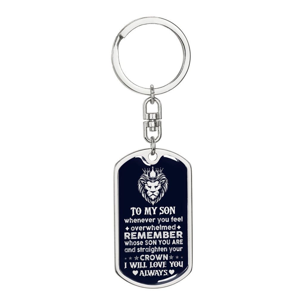 Son - My Brave Son - Dog Tag With Swivel Keychain